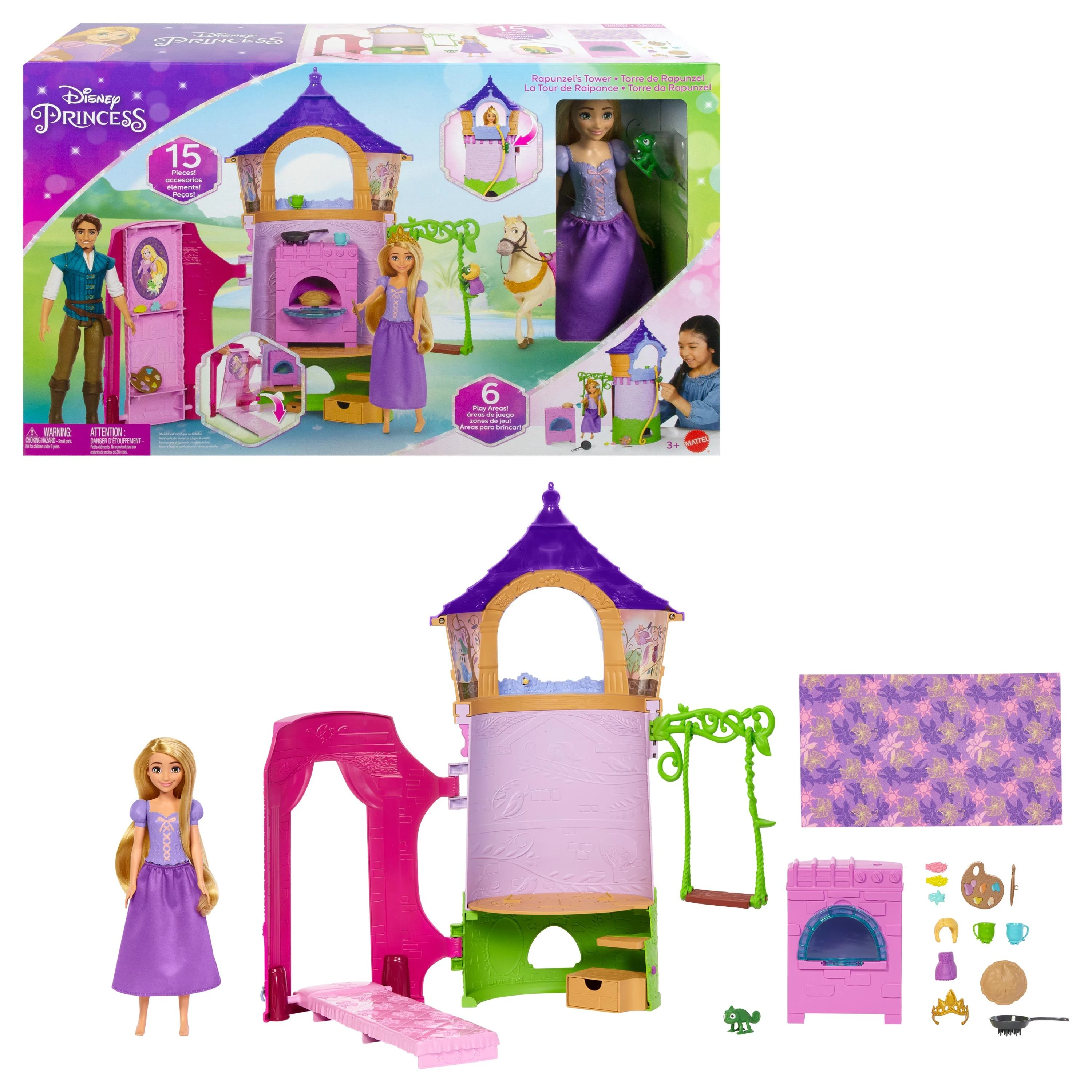 DISNEY PRINCESS Lėlės Auksaplaukės ir bokšto rinkinys