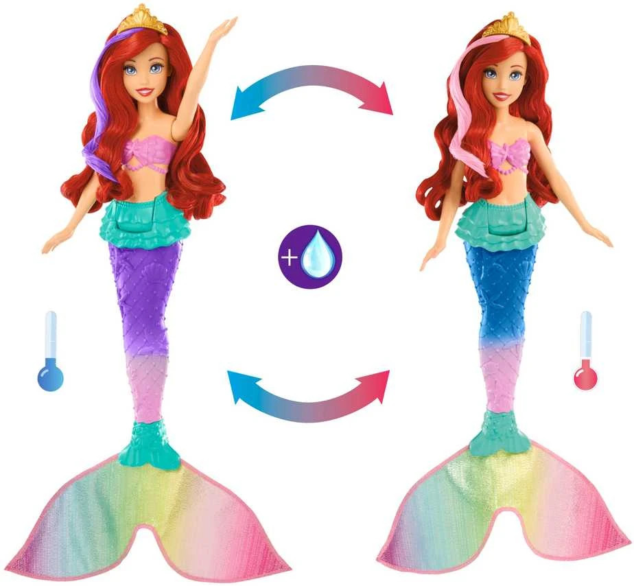 „Disney Princess“ undinėlė Arielė su spalvų keitimo funkcija