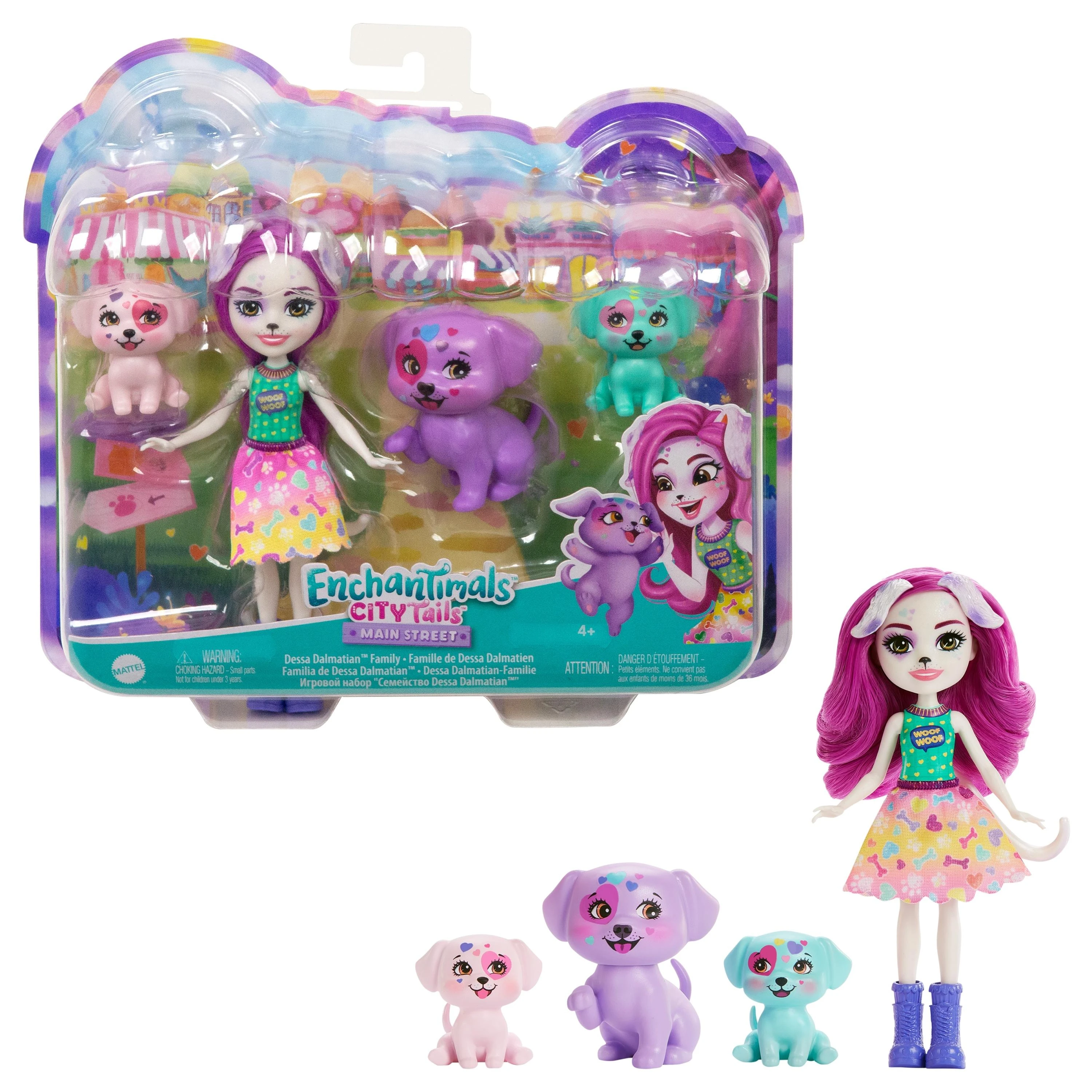 Mattel ENCHANTIMALS herojų dalmantinų šeima (HKN14)