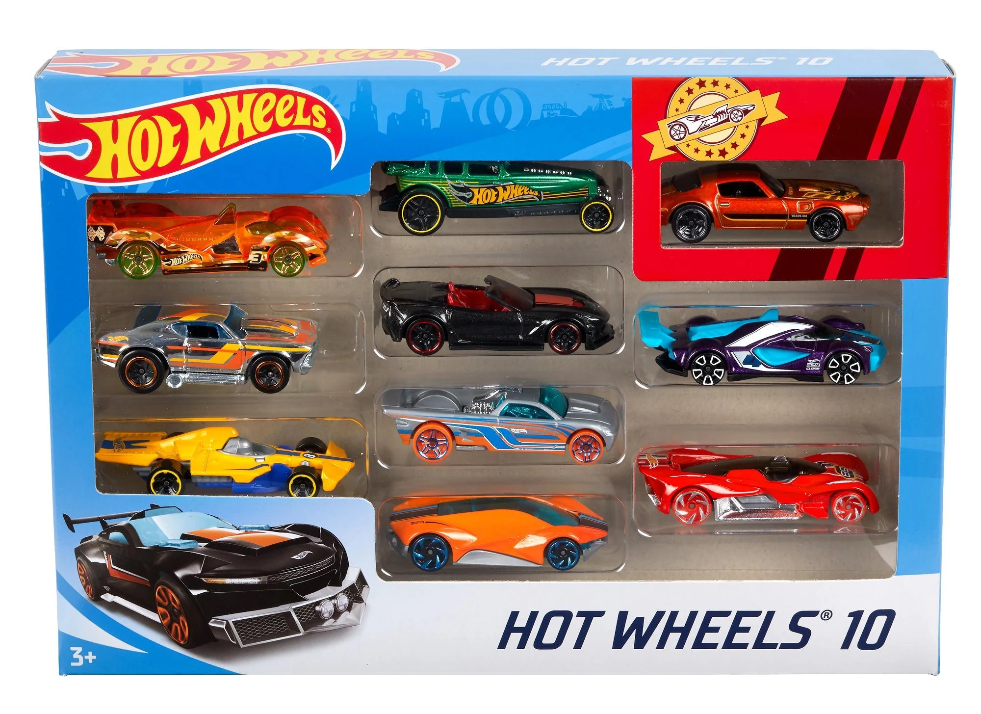 Mattel HOT WHEELS dešimties automodelių rinkinys, 54886