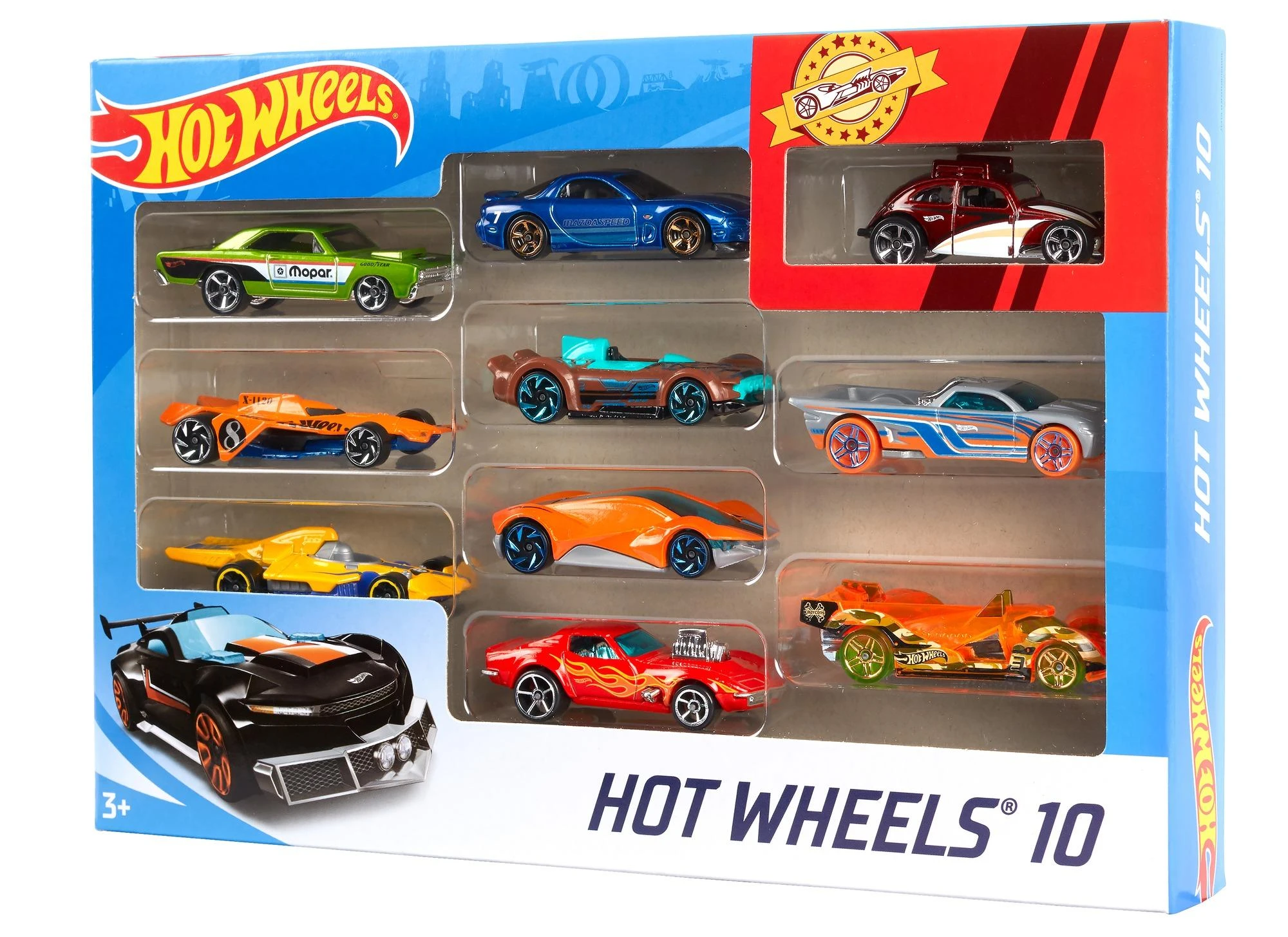 Mattel HOT WHEELS dešimties automodelių rinkinys, 54886