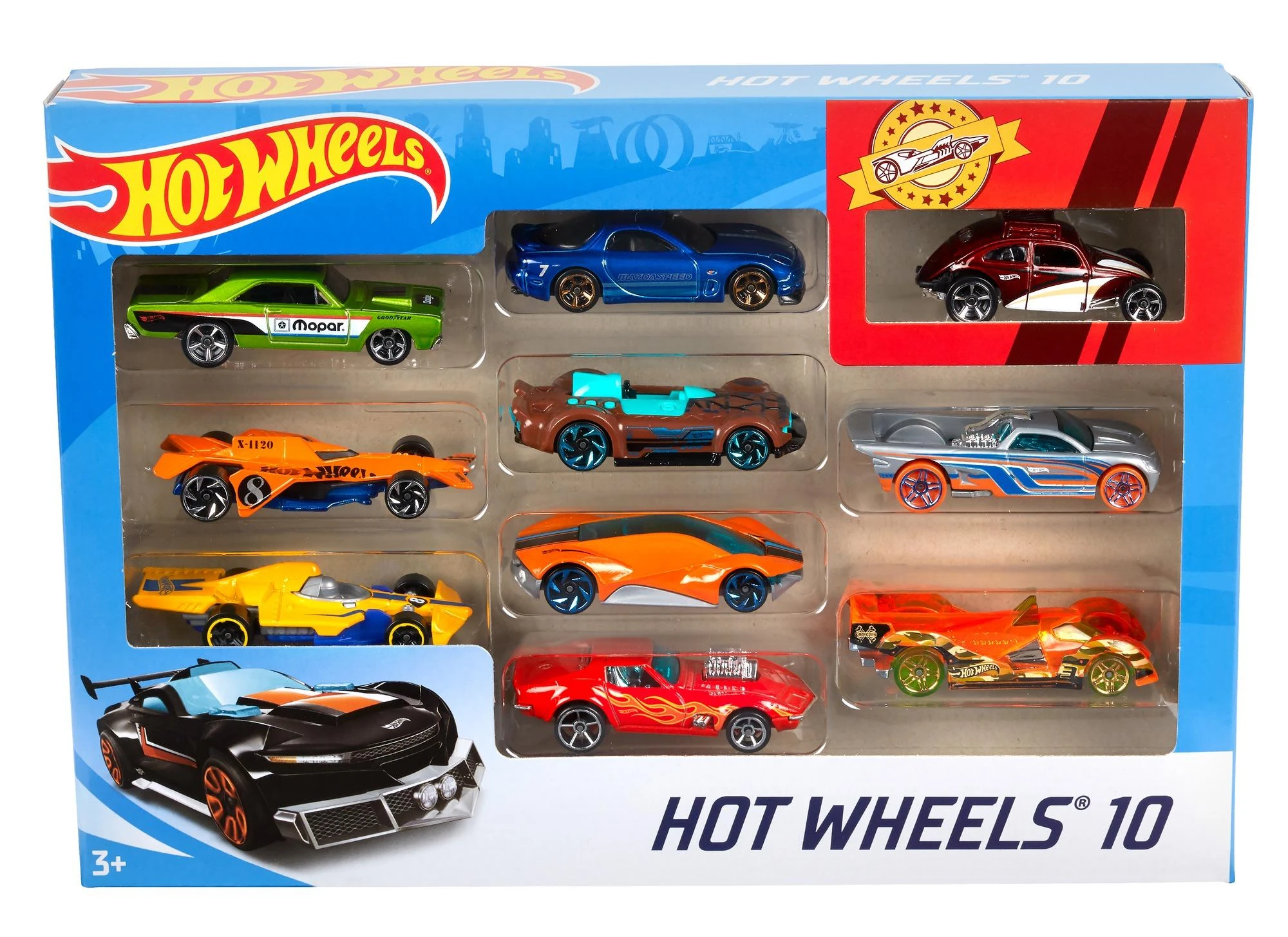 Mattel HOT WHEELS dešimties automodelių rinkinys, 54886