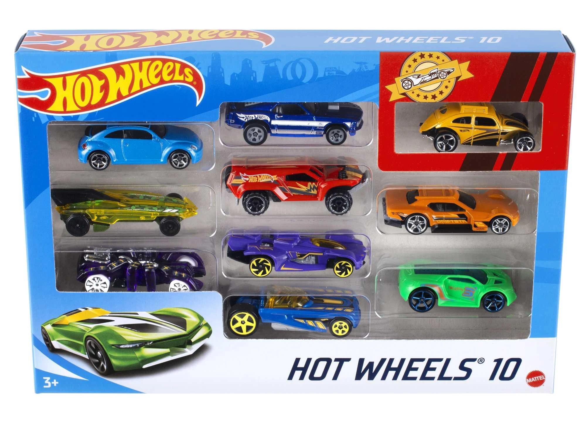 Mattel HOT WHEELS dešimties automodelių rinkinys, 54886
