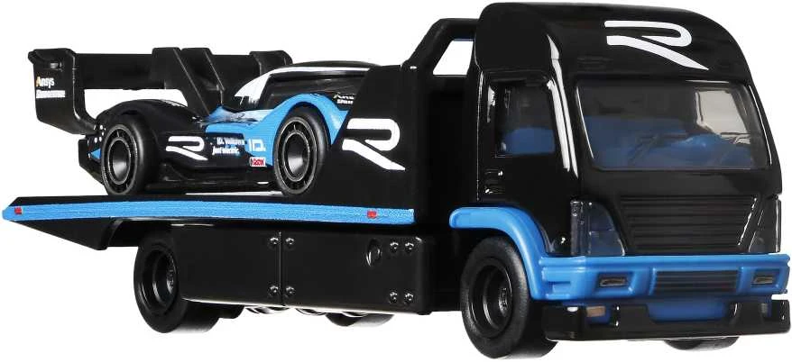 Mattel HOT WHEELS automodeliukų rinkinys – vilkikas ir lenktyninis automobilis (FLF56)