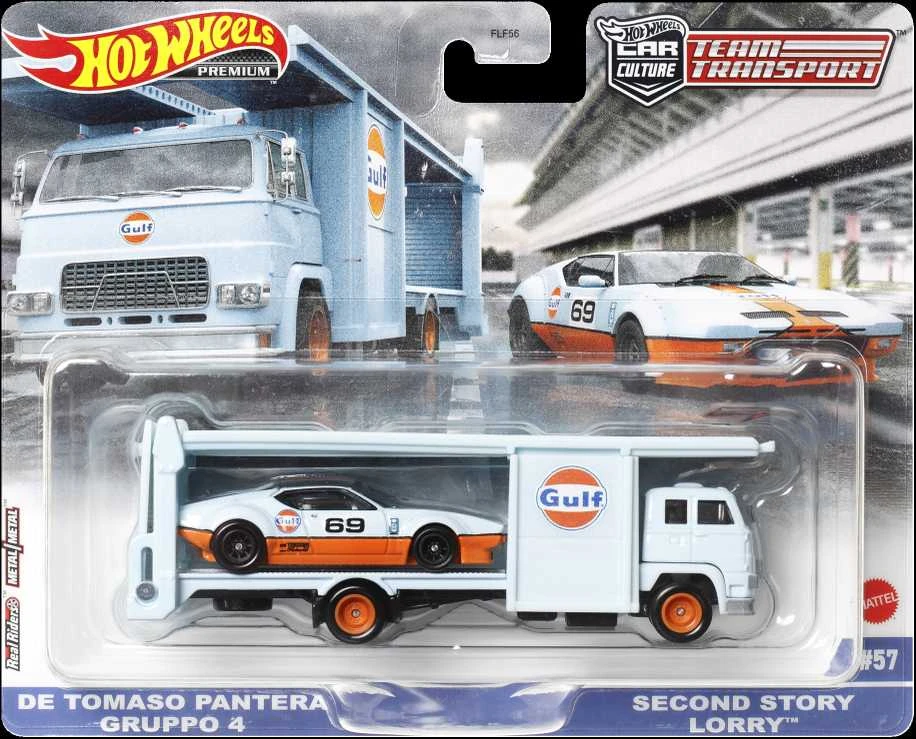 Mattel HOT WHEELS automodeliukų rinkinys – vilkikas ir lenktyninis automobilis (FLF56)