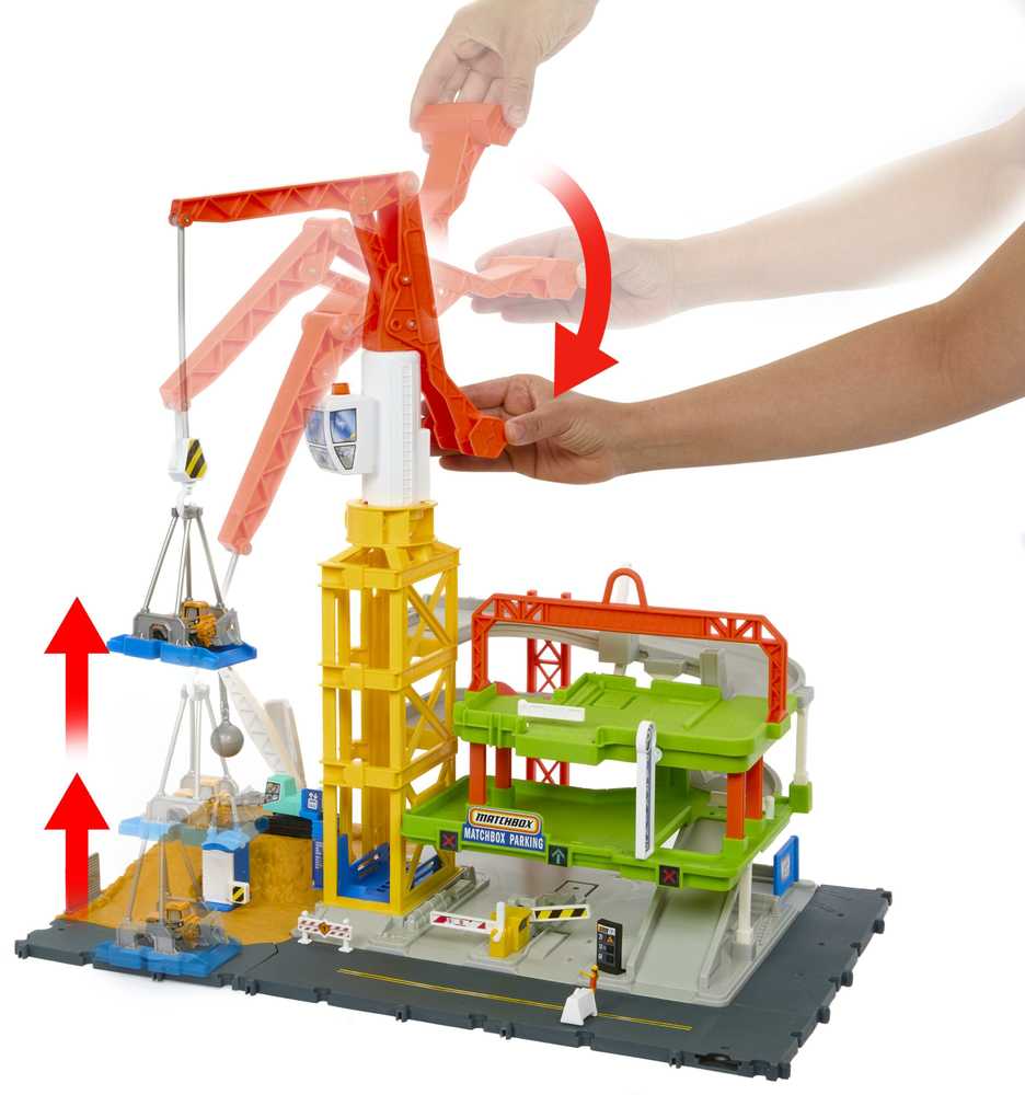 Mattel „Matchbox“ rinkinys „Statybų aikštelė su dideliu kranu“