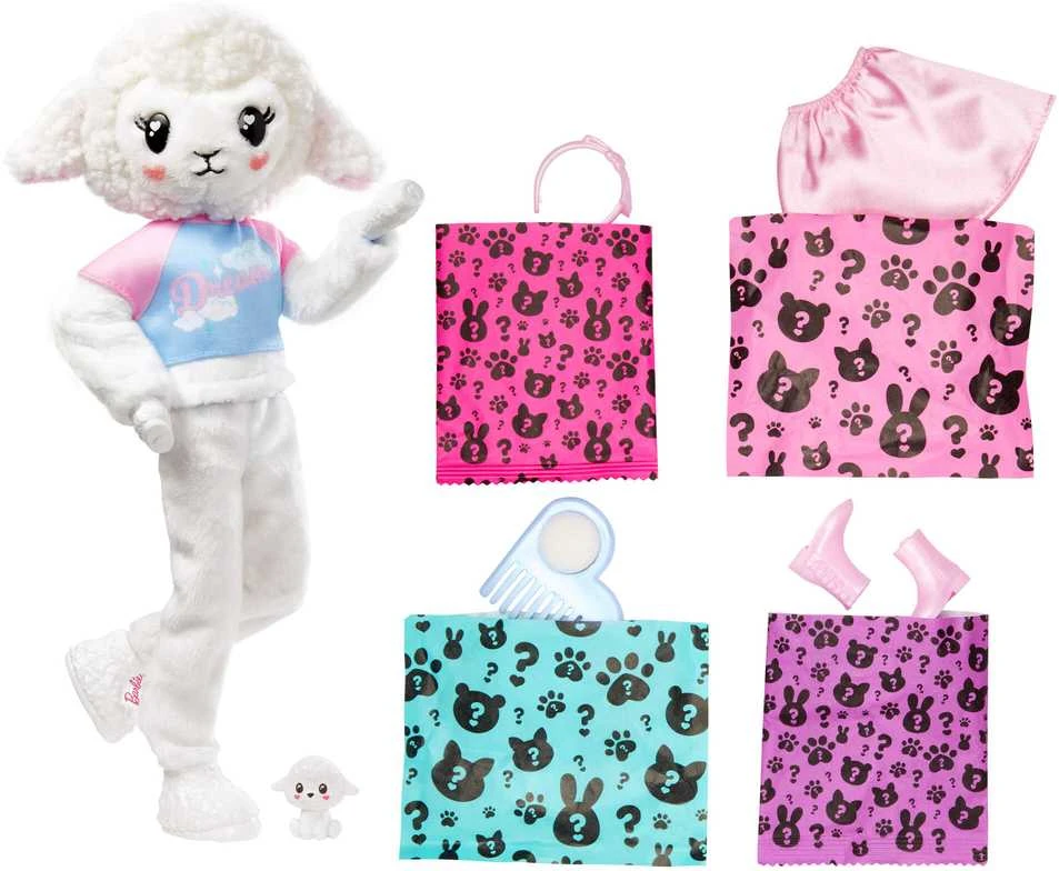 BARBIE „Cutie Reveal“ rinkinys, marškinėlių serija – ėriukė