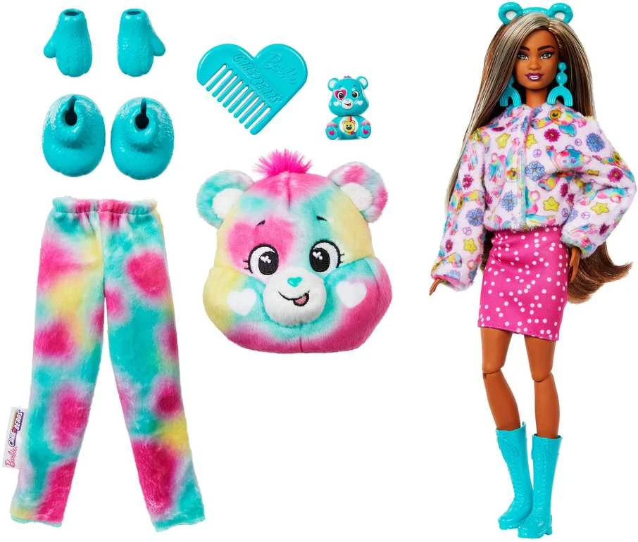 Mattel BARBIE CUTIE REVEAL CARE BEARS rinkinys – Good Vibes Bear (JFV62)