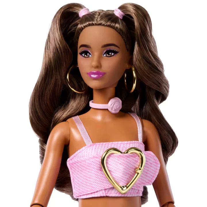 Lėlė Mattel BARBIE DELUXE FASHIONISTAS #12 rožiniu kostiumėliu