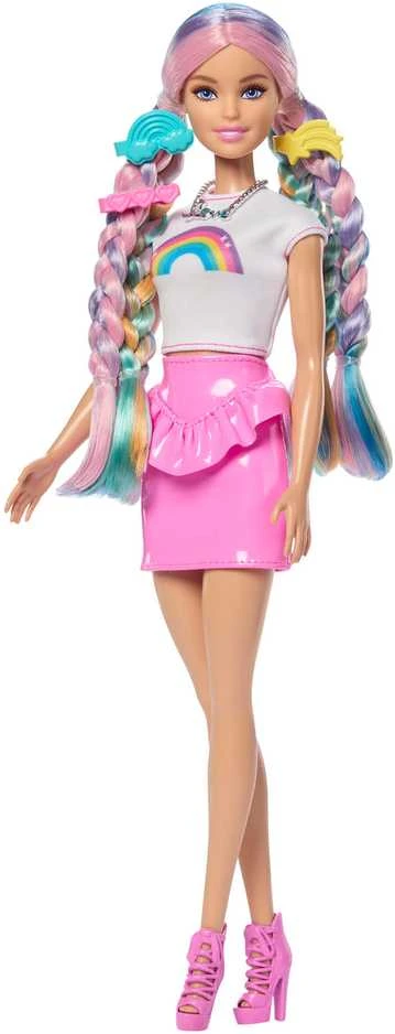 Mattel BARBIE HAIR PLAY RAINBOW SPARKLE lėlės rinkinys (JJP07)