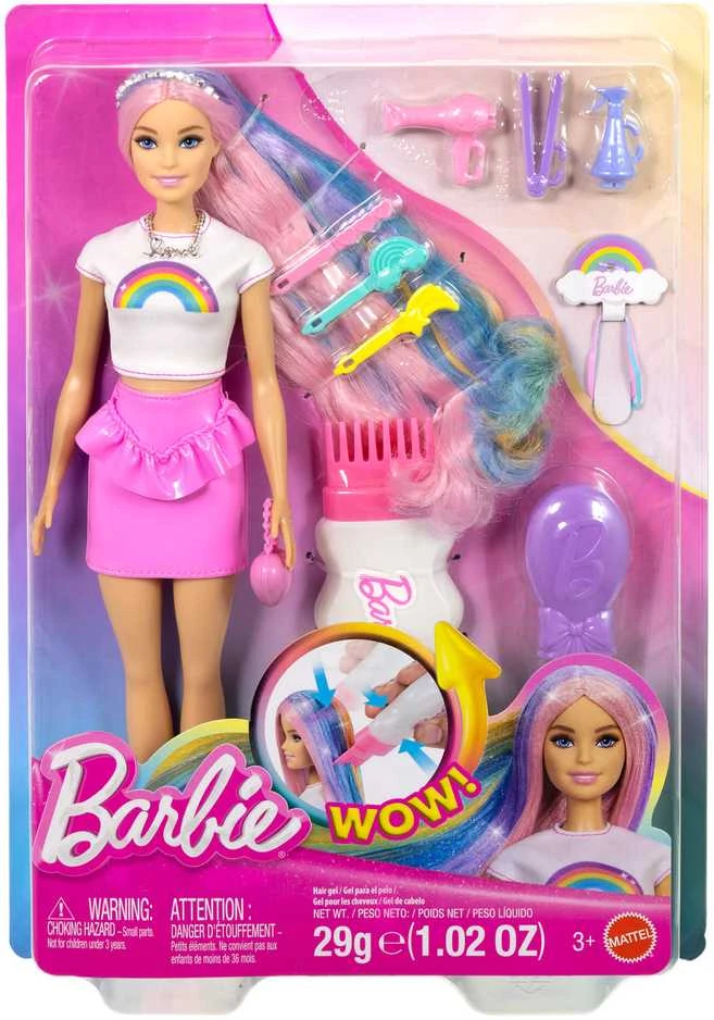 Mattel BARBIE HAIR PLAY RAINBOW SPARKLE lėlės rinkinys (JJP07)