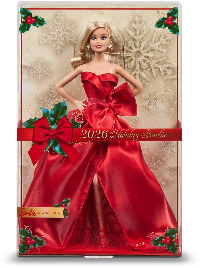 Mattel BARBIE HOLIDAY kolekcinė lėlė raudona suknele (JJX65)