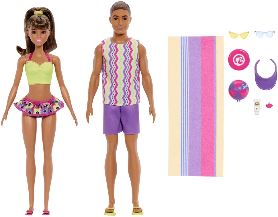 Mattel Lėlės Barbie ir Ken paplūdimyje su aksesuarais