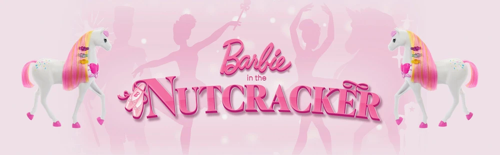 Mattel BARBIE NUTCRACKER LAND OF SWEETS žirgo ir rogių rinkinys - Spragtuko kolekcija (JNH63)