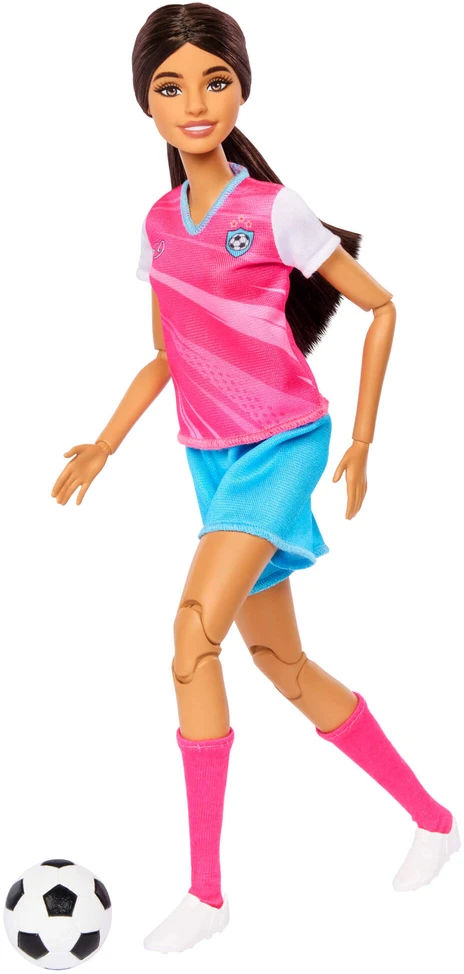 Mattel Lėlė Barbie futbolininkė su kamuoliu