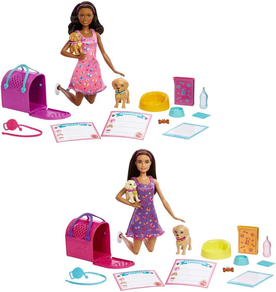 Mattel Lėlė Barbė šuniukų įvaikinimo žaidimų rinkinys