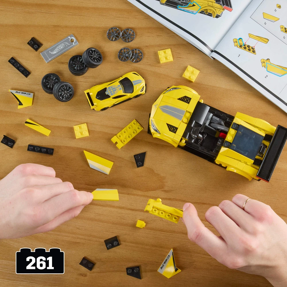 MATTEL BRICK SHOP HOT WHEELS '20 Corvette C8.R konstruktorius (JKR19)