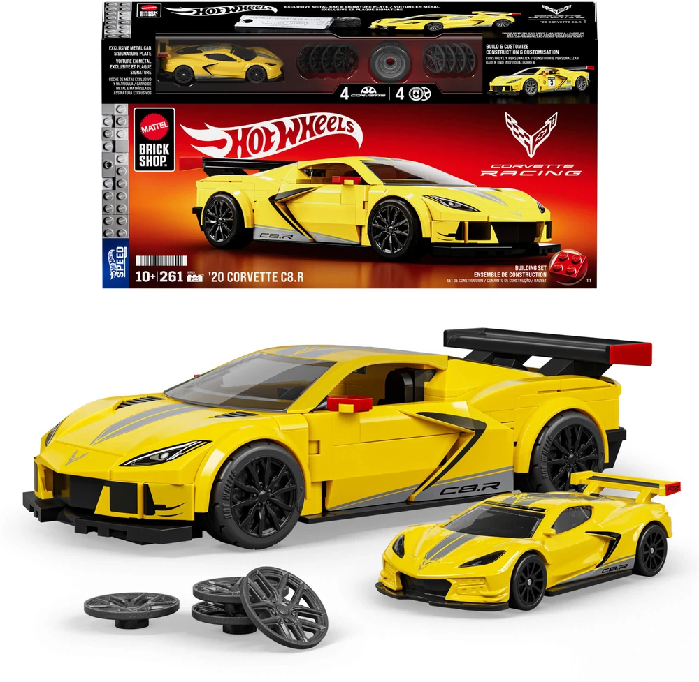 MATTEL BRICK SHOP HOT WHEELS '20 Corvette C8.R konstruktorius (JKR19)