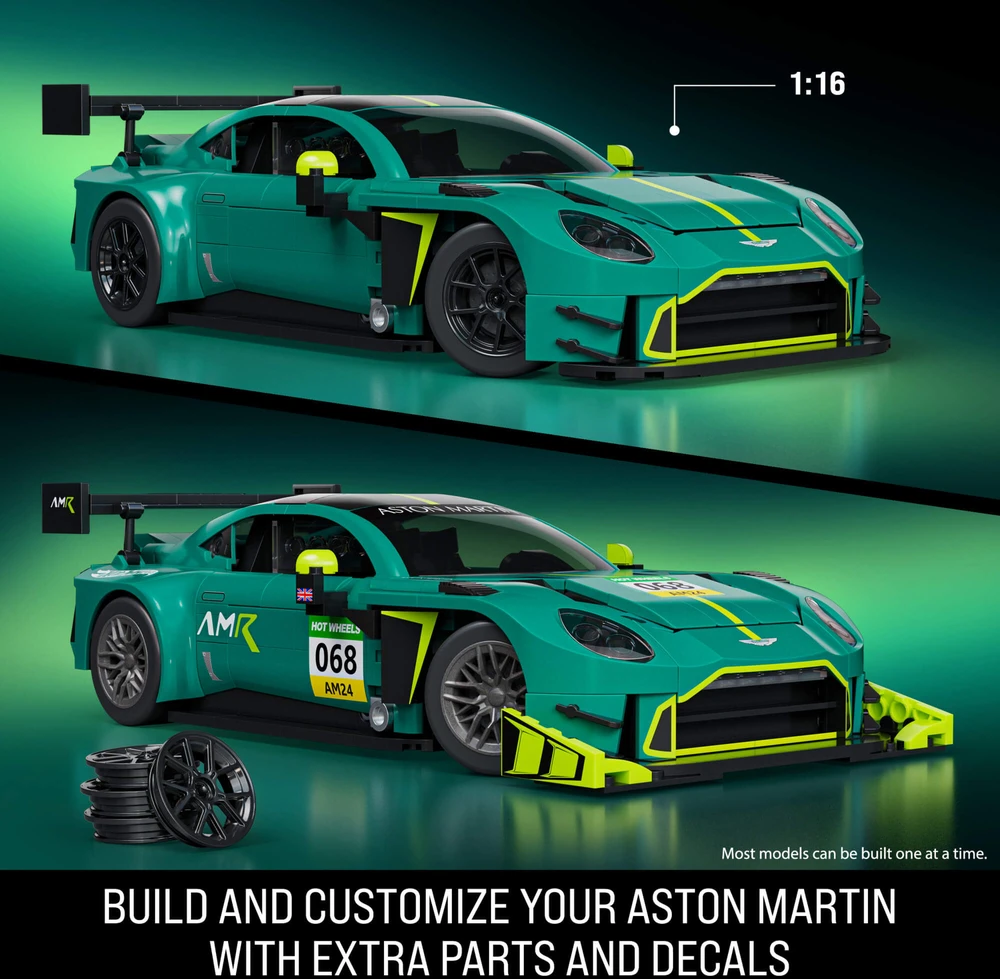 MATTEL BRICK SHOP HOT WHEELS Aston Martin Vantage GT3 konstruktorius (JLF51)