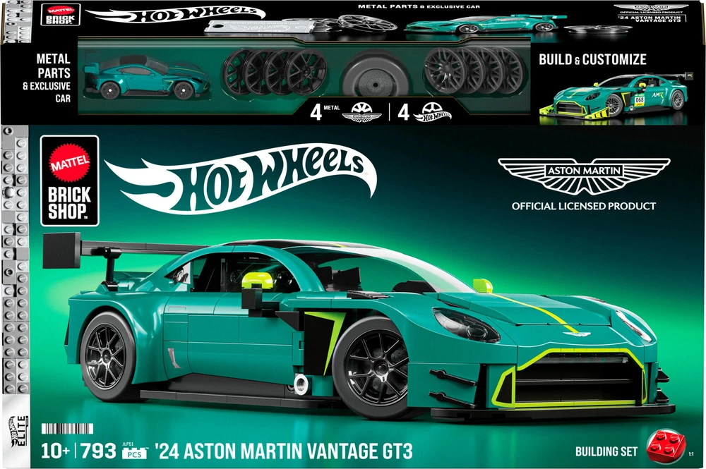 MATTEL BRICK SHOP HOT WHEELS Aston Martin Vantage GT3 konstruktorius (JLF51)