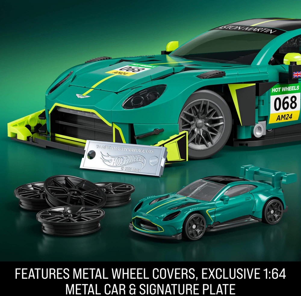 MATTEL BRICK SHOP HOT WHEELS Aston Martin Vantage GT3 konstruktorius (JLF51)