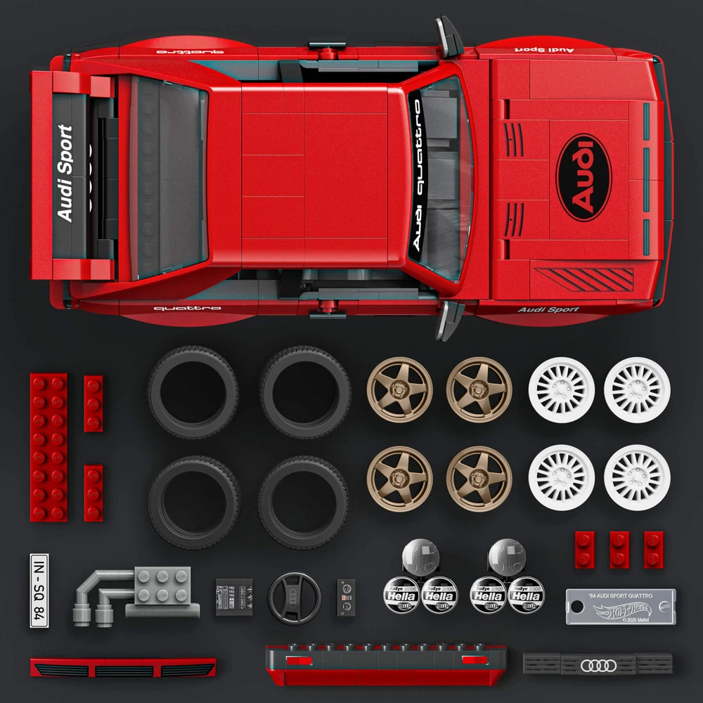 MATTEL BRICK SHOP HOT WHEELS Audi ‘84 Sport Quattro konstruktorius (JLK39)