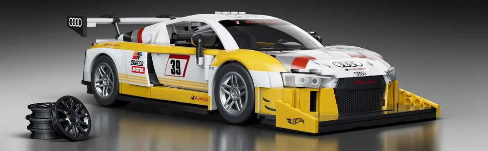 MATTEL BRICK SHOP HOT WHEELS Elite Audi R8 LMS konstruktorius (JFT18)