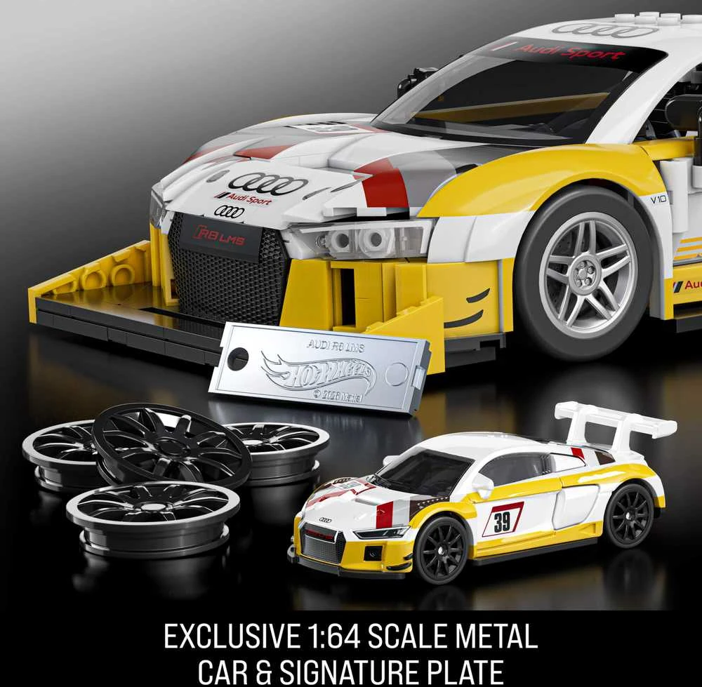 MATTEL BRICK SHOP HOT WHEELS Elite Audi R8 LMS konstruktorius (JFT18)