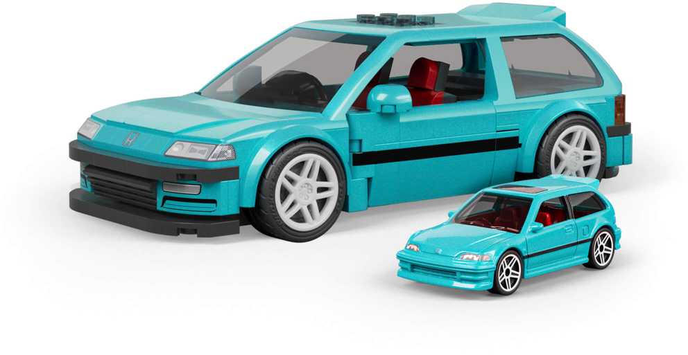 MATTEL BRICK SHOP HOT WHEELS Honda Custom 90 Civic EF konstruktorius (JHF62)