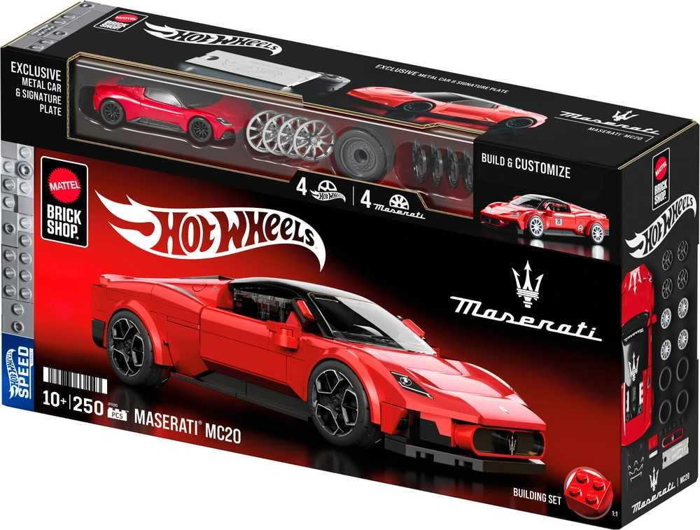 MATTEL BRICK SHOP HOT WHEELS konstruktorius – Speed Maserati (JFR90)