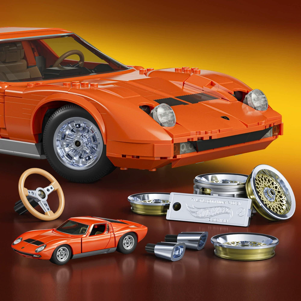 MATTEL BRICK SHOP HOT WHEELS Lamborghini ‘71 Miura P400 SV konstruktorius (JHF61)