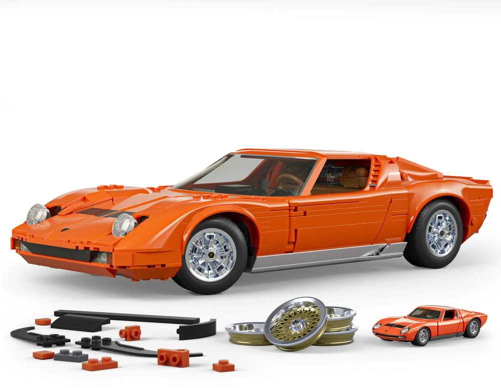 MATTEL BRICK SHOP HOT WHEELS Lamborghini ‘71 Miura P400 SV konstruktorius (JHF61)