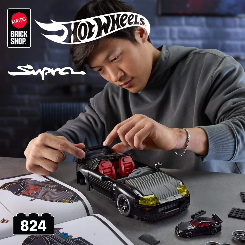 MATTEL BRICK SHOP HOT WHEELS Toyota Supra '84 MKIV konstruktorius (JKG40)
