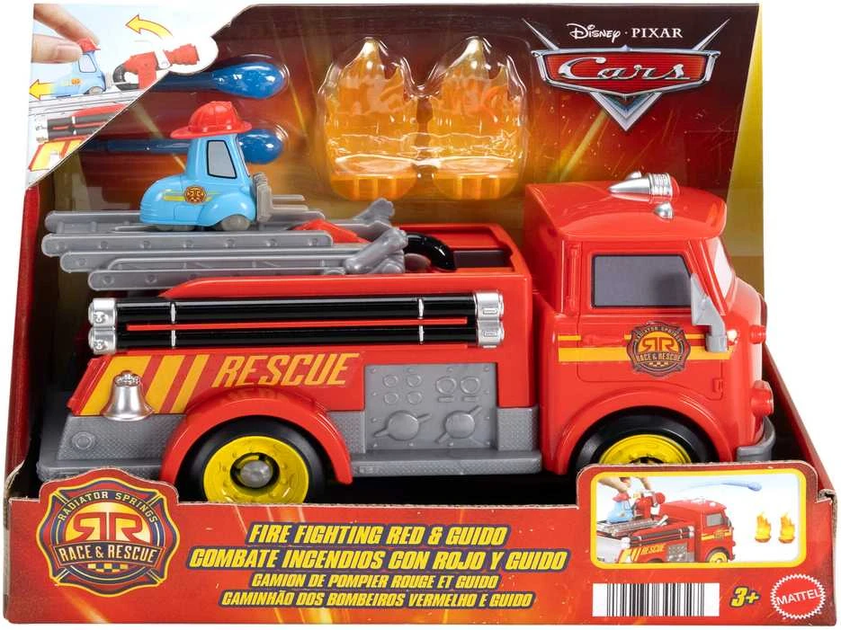 Mattel CARS gaisrinės rinkinys – Raudona&Guido lenktynės ir Radiator Springso gelbėjimas (JFL54)