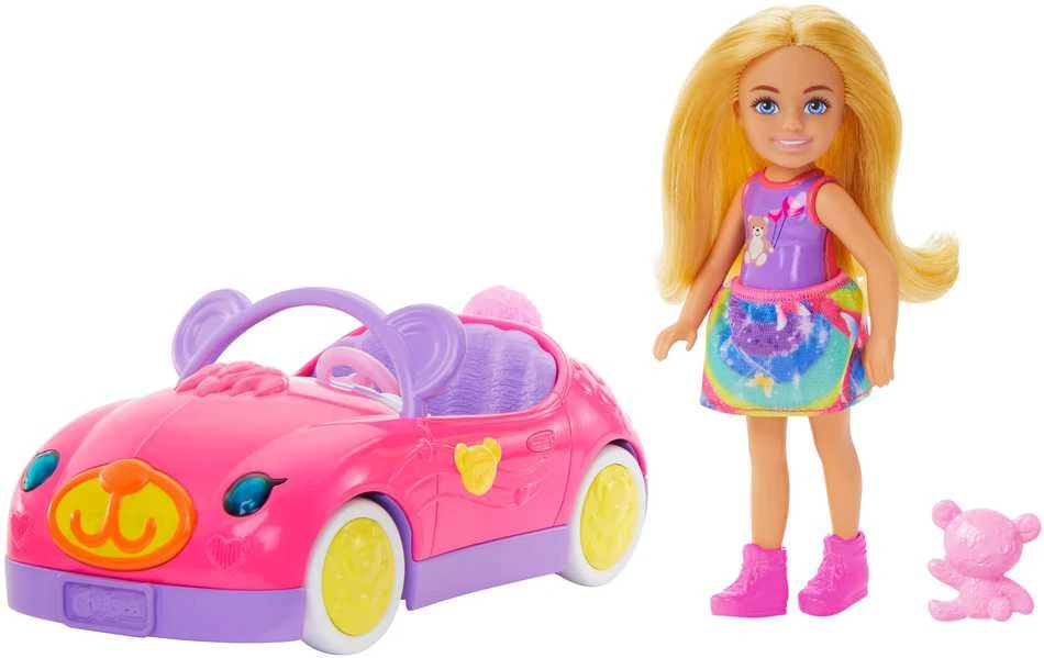 Mattel CHELSEA TEDDY CAR lėlytės ir automobiliuko rinkinukas (HXN05)