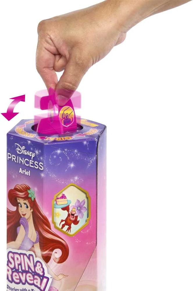 Mattel DISNEY PRINCESS SPIN and REVEAL Auksaplaukės siurprizų rinkinys (HTV86)