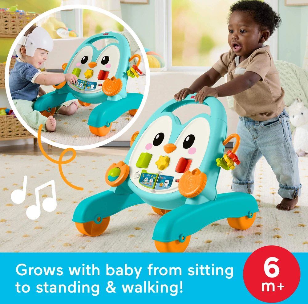 Mattel FISHER-PRICE 2 in 1 muzikinė pingvino vaikštynė (JHF74)