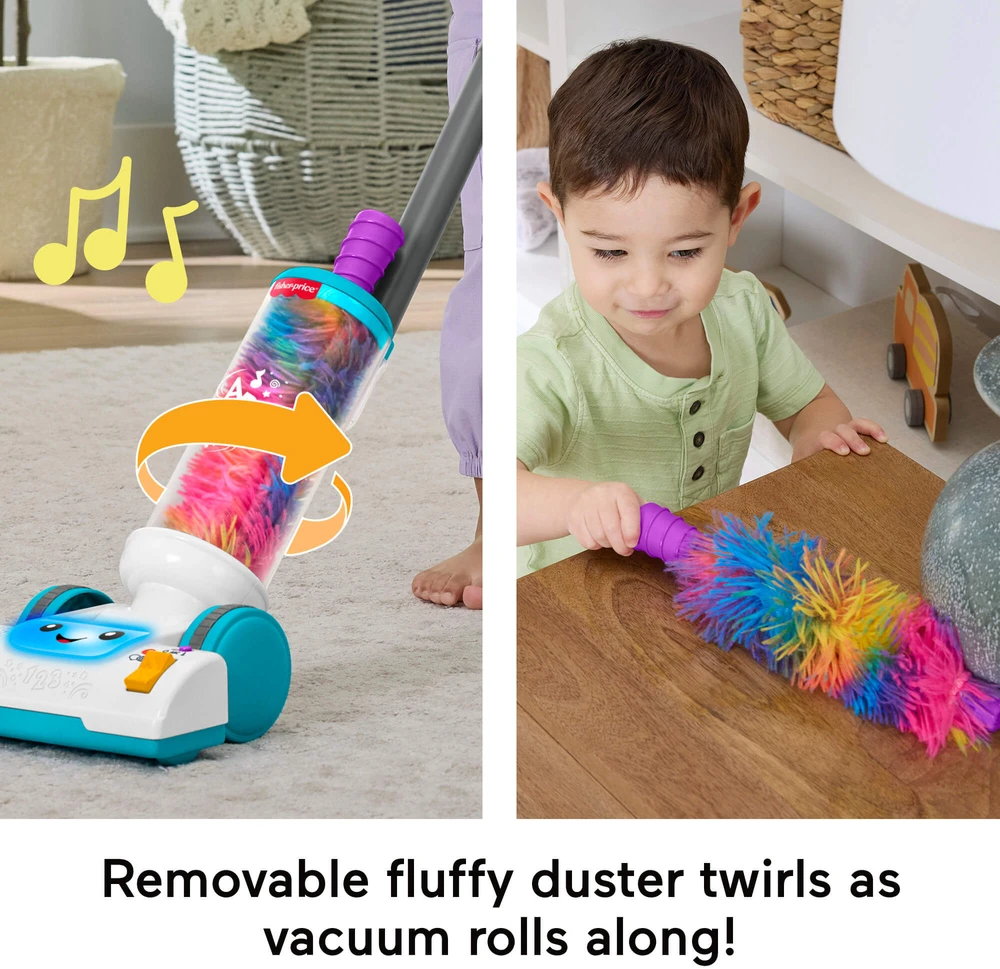 Mattel FISHER-PRICE LAUGH AND LEARN 2 in 1 žaislinis dulkių siurblys (JMM33)