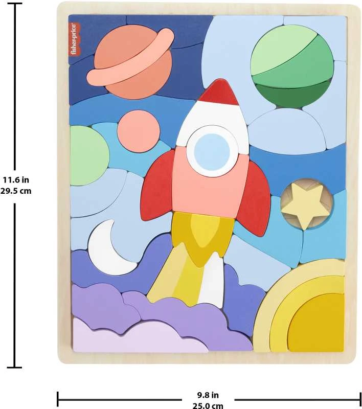 Mattel Fisher - price medinė dėlionė raketa
