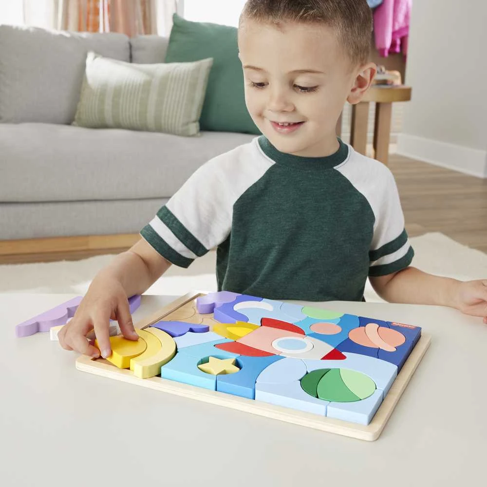 Mattel Fisher - price medinė dėlionė raketa