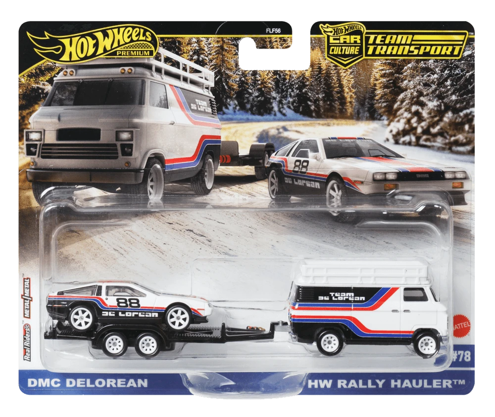 Mattel HOT WHEELS automodeliukų rinkinys – vilkikas ir lenktyninis automobilis (FLF56)