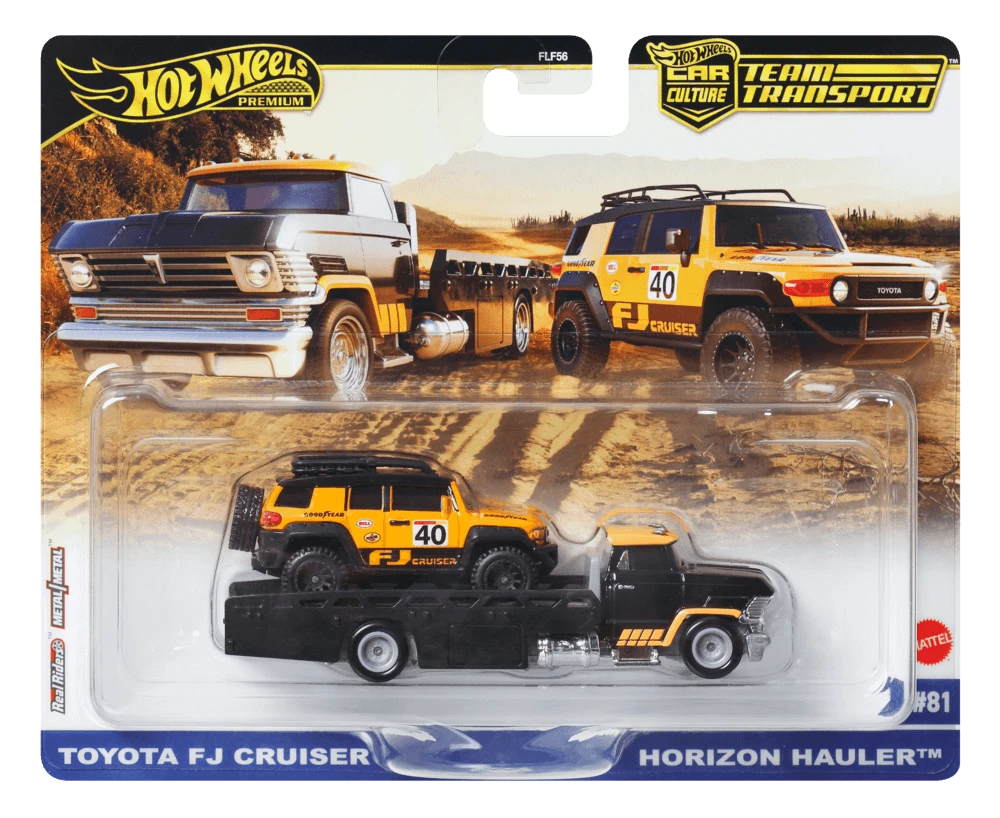 Mattel HOT WHEELS automodeliukų rinkinys – vilkikas ir lenktyninis automobilis (FLF56)