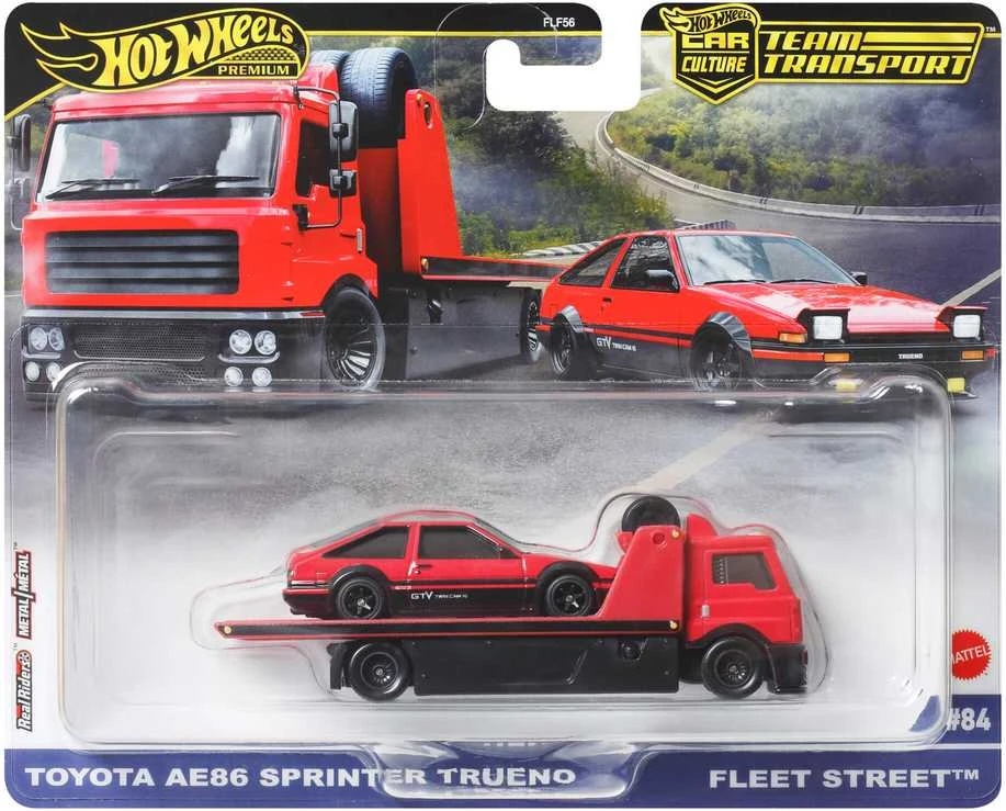 Mattel HOT WHEELS automodeliukų rinkinys – vilkikas ir lenktyninis automobilis (FLF56)