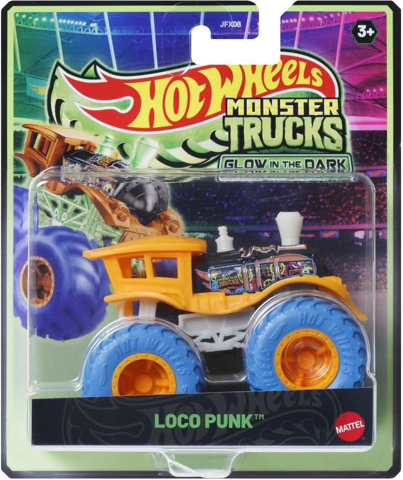 Mattel HOT WHEELS MONSTER TRUCKS šviečiantis tamsoje džipas (JFX08)