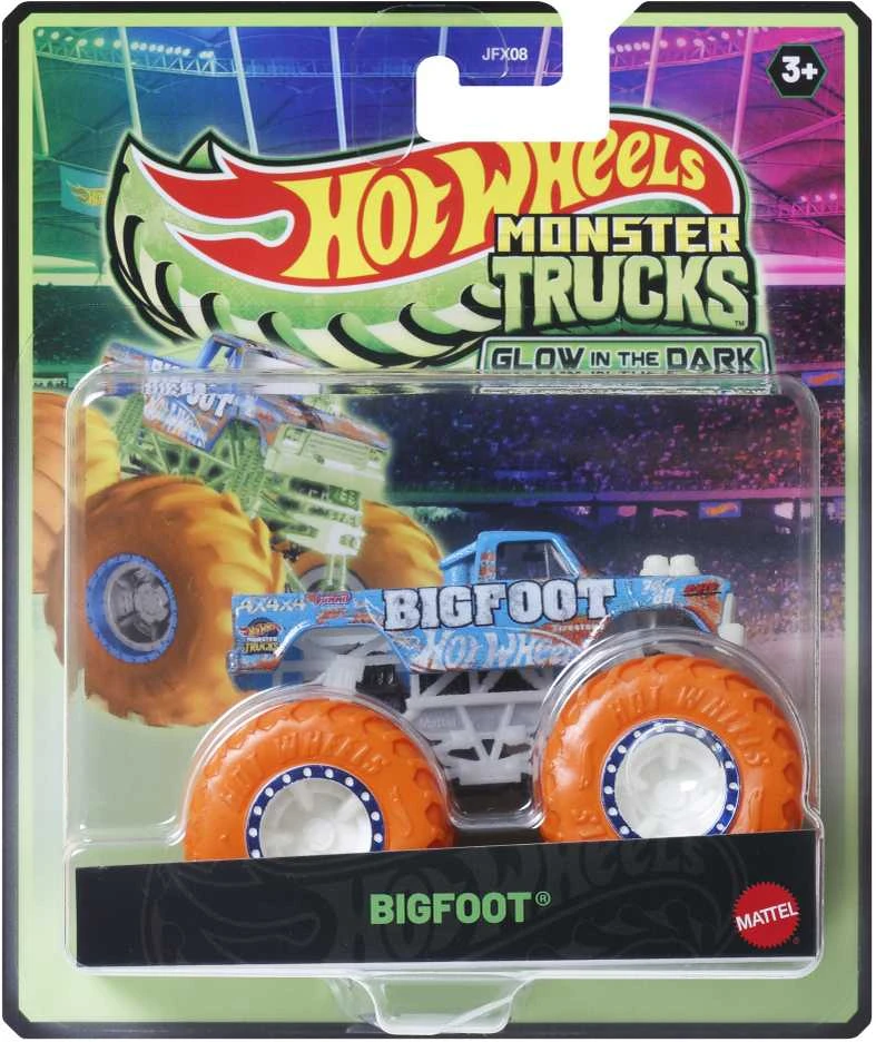 Mattel HOT WHEELS MONSTER TRUCKS šviečiantis tamsoje džipas (JFX08)