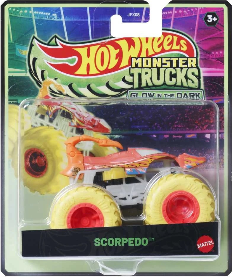 Mattel HOT WHEELS MONSTER TRUCKS šviečiantis tamsoje džipas (JFX08)
