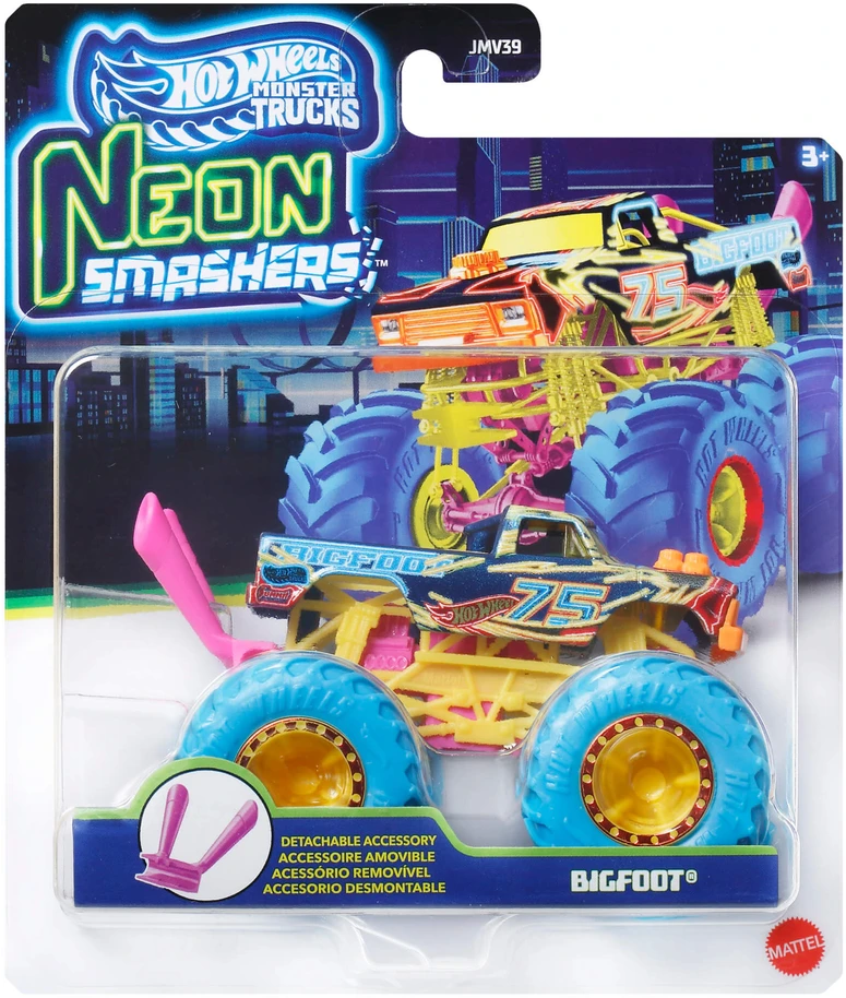 Mattel HOT WHEELS MONSTER TRUCKS džipas – Neon Smasher (JMV39)