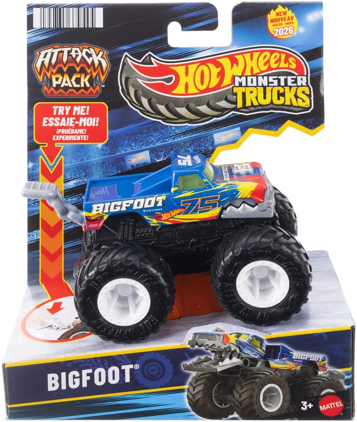 Mattel HOT WHEELS MONSTER TRUCKS džipas – Attack Pack (JMK92)