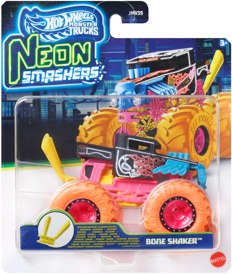 Mattel HOT WHEELS MONSTER TRUCKS džipas – Neon Smasher (JMV39)