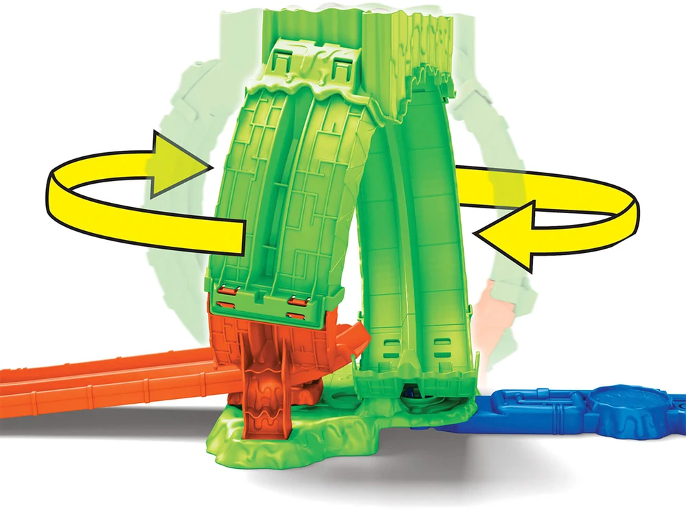 Mattel HOT WHEELS MONSTER TRUCKS MUTANT CHAOS triukų trasa su slaimu (JMK91)